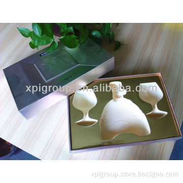 XO wine paper packaging box with plastic insert tray